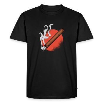 cigare - T-shirt Premium bio Homme - noir - Devant - Nico (187cm)