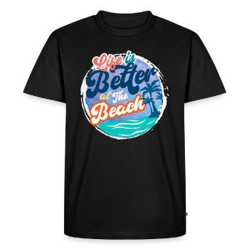 Strand Mode - Life is better at the Beach - T-shirt Premium bio Homme - noir - Devant - Nico (187cm)