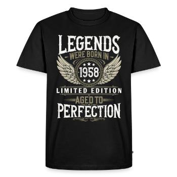 Né 1958 Légendes Anniversaire Cadeau - T-shirt Premium bio Homme - noir - Devant - Nico (187cm)