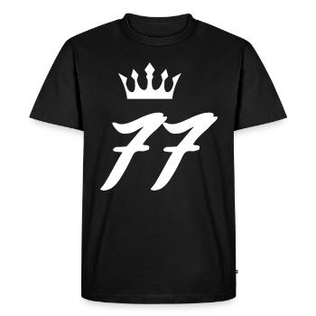 77 Couronne de numéros - T-shirt Premium bio Homme - noir - Devant - Nico (187cm)