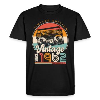anniversaire 60 ans rétro since 1962 cadeau 60 ans - T-shirt Premium bio Homme - noir - Devant - Nico (187cm)