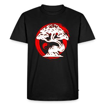 Yin Yang Bouddha Zen Japon Ying Yang - T-shirt Premium bio Homme - noir - Devant - Nico (187cm)