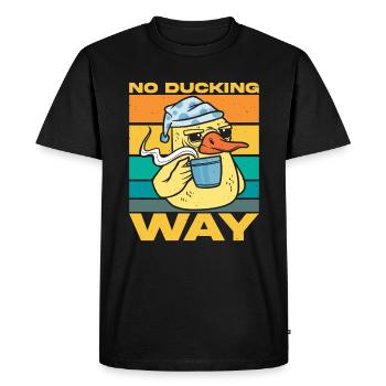 Drôle de dire canard Pas de chemin d’esquive - T-shirt Premium bio Homme - noir - Devant - Nico (187cm)