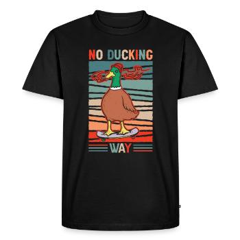 Drôle de dire canard Dictons Pas de façon d’esquiver - T-shirt Premium bio Homme - noir - Devant - Nico (187cm)