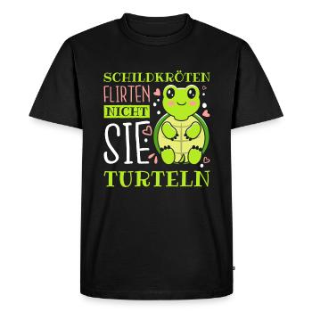 Lustiger Schildkröten Spruch Schildkröte - Männer Premium Bio T-Shirt - Schwarz - Vorne - Nico (187cm)