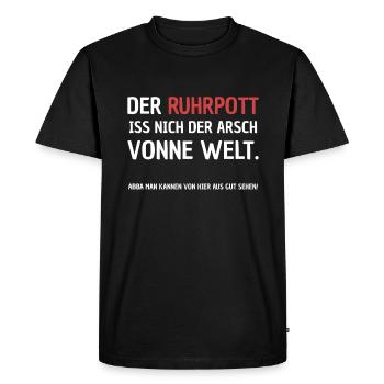 NRW Ruhrpott Ruhrgebiet Dialekt Spruch - Männer Premium Bio T-Shirt - Schwarz - Vorne - Nico (187cm)