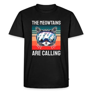Cat Snowboarding Snowboard Skiing Winter Ski - Men's Premium Organic T-Shirt - black - Front - Nico (187cm)