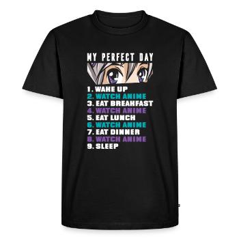 Anime Lovers Otaku Anime Kawaii Perfect Day - T-shirt Premium bio Homme - noir - Devant - Nico (187cm)