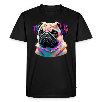 Pug Head Pug Graffiti - Men's Premium Organic T-Shirt - black - Front - Nico (187cm)