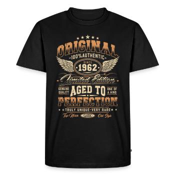 Original 1962 Vintage Born Cadeau d’anniversaire - T-shirt Premium bio Homme - noir - Devant - Nico (187cm)