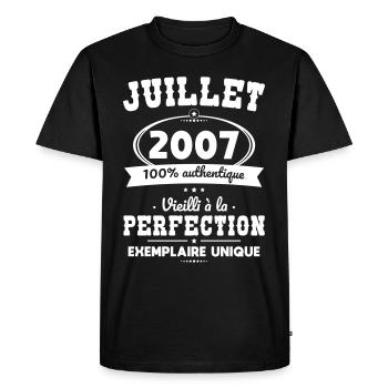 18th Birthday - July 2007 Perfection - Men's Premium Organic T-Shirt - black - Front - Nico (187cm)