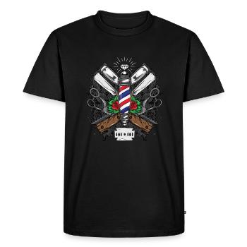 Métiers coiffeur-coiffeur - T-shirt Premium bio Homme - noir - Devant - Nico (187cm)