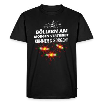 Feux d’artifice le matin Pyro - T-shirt Premium bio Homme - noir - Devant - Nico (187cm)