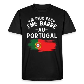 Je Peux Pas J'me Barre Au Portugal Vacances - T-shirt Premium bio Homme - noir - Devant - Nico (187cm)