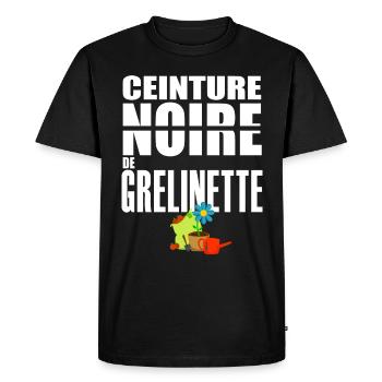 Jardin ceinture noire grelinette humour jardinier - T-shirt Premium bio Homme - noir - Devant - Nico (187cm)