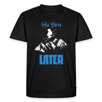 Skiing - Ski you later - Men's Premium Organic T-Shirt - black - Front - Nico (187cm)