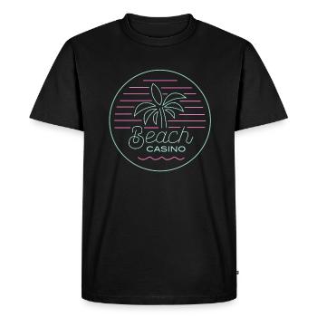 Beach Casino - Men's Premium Organic T-Shirt - black - Front - Nico (187cm)