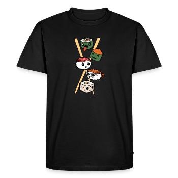 Sushi asiatique alimentaire Fast Foodie Foodie baguettes - T-shirt Premium bio Homme - noir - Devant - Nico (187cm)