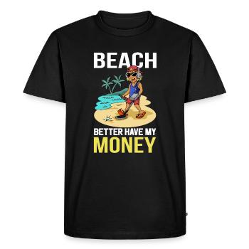 Détecteur de métaux Beach Beach mieux vaut mon argent - T-shirt Premium bio Homme - noir - Devant - Nico (187cm)