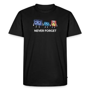 Cassette disk VHS Retro childhood memory - Men's Premium Organic T-Shirt - black - Front - Nico (187cm)