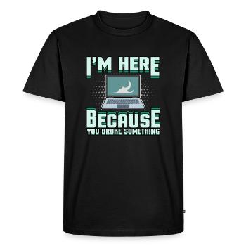 Support technique Problème informatique Bug informaticien - T-shirt Premium bio Homme - noir - Devant - Nico (187cm)