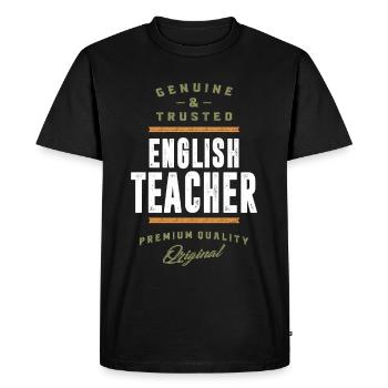 Professeur d'anglais authentique et de confiance - T-shirt Premium bio Homme - noir - Devant - Nico (187cm)