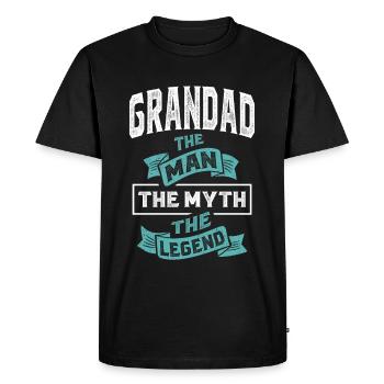 Papy L'homme La Légende - T-shirt Premium bio Homme - noir - Devant - Nico (187cm)