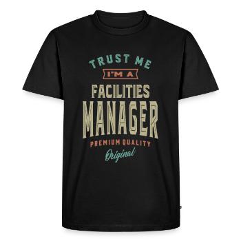 Gestionnaire des installations - T-shirt Premium bio Homme - noir - Devant - Nico (187cm)