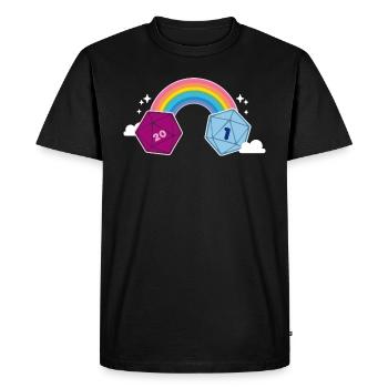 Stylo et papier Magic Rainbow - T-shirt Premium bio Homme - noir - Devant - Nico (187cm)