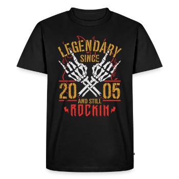 Legendary since 2005 Vintage Birthday Gift - Men's Premium Organic T-Shirt - black - Front - Nico (187cm)