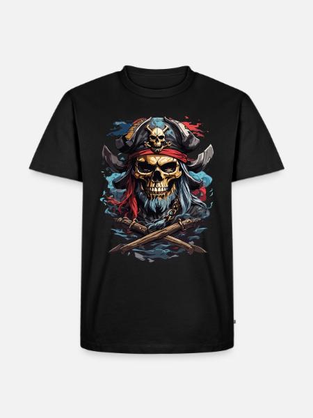 Pirate's Skull: Dark Pirate Tradition - Men's Premium Organic T-Shirt - black