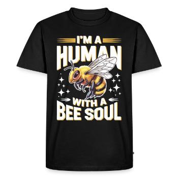 abeille abeille apicultrice abeille abeille - T-shirt Premium bio Homme - noir - Devant - Nico (187cm)