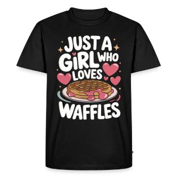 Gaufres Bonbons pour le petit-déjeuner - T-shirt Premium bio Homme - noir - Devant - Nico (187cm)