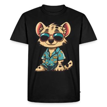 Hyène Drôle d’été - T-shirt Premium bio Homme - noir - Devant - Nico (187cm)