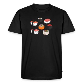 Sushi asiatique alimentaire Fast Foodie Foodie baguettes - T-shirt Premium bio Homme - noir - Devant - Nico (187cm)