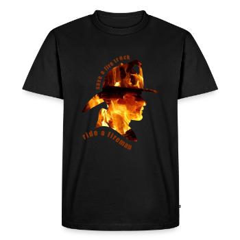 Funny saying for firefighters with motive - Men's Premium Organic T-Shirt - black - Front - Nico (187cm)