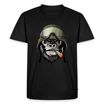 Singe Gorille soldat de cigares soldat soldat cadeau - T-shirt Premium bio Homme - noir - Devant - Nico (187cm)