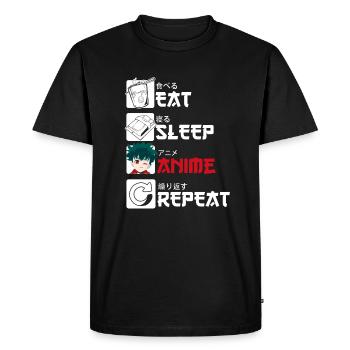 Eat Sleep Anime Repeat - Anime Cosplay Manga - Men's Premium Organic T-Shirt - black - Front - Nico (187cm)