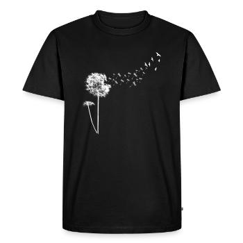 Fleur d’oiseaux de pissenlit - T-shirt Premium bio Homme - noir - Devant - Nico (187cm)