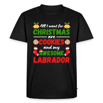 Biscuits de Noël Labrador Retriever - T-shirt Premium bio Homme - noir - Devant - Nico (187cm)