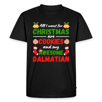 Biscuits dalmates de Noël - T-shirt Premium bio Homme - noir - Devant - Nico (187cm)