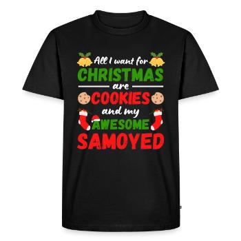 Biscuits Samoyèdes de Noël - T-shirt Premium bio Homme - noir - Devant - Nico (187cm)