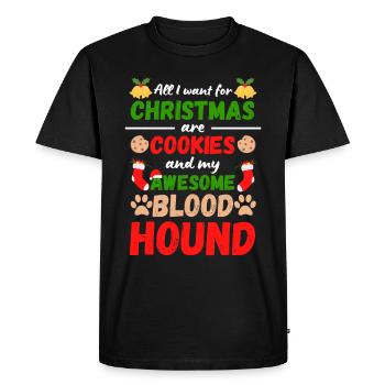 Biscuits Bloodhound de Noël - T-shirt Premium bio Homme - noir - Devant - Nico (187cm)
