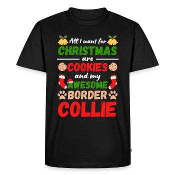 Biscuits De Noël Border Collie - T-shirt Premium bio Homme - noir - Devant - Nico (187cm)