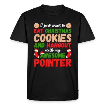 Cookies de pointeur anglais de Noël - T-shirt Premium bio Homme - noir - Devant - Nico (187cm)