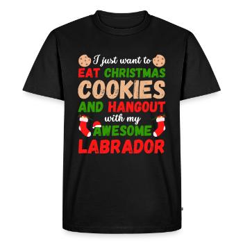 Biscuits de Noël Labrador Retriever - T-shirt Premium bio Homme - noir - Devant - Nico (187cm)