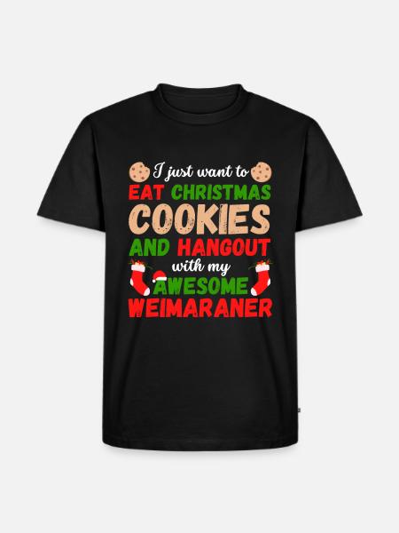 Biscuits Weimaraner de Noël - T-shirt Premium bio Homme - noir
