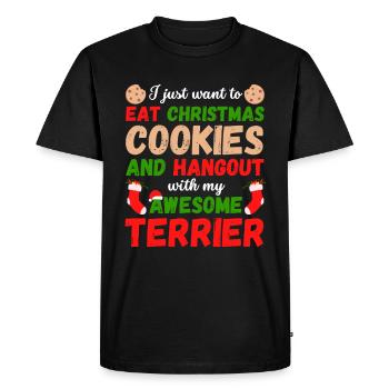 Biscuits de Noël Terrier - T-shirt Premium bio Homme - noir - Devant - Nico (187cm)