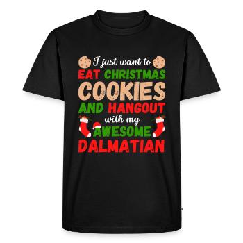 Biscuits dalmates de Noël - T-shirt Premium bio Homme - noir - Devant - Nico (187cm)