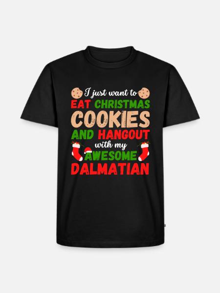 Biscuits dalmates de Noël - T-shirt Premium bio Homme - noir